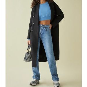 Reformation Parisian Blue Hunter Crop Sweatshirt